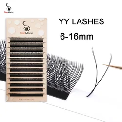 Supmacio YY Lash 6mm 7mm Y Shape Eyelashes Extension 2D 6-15mm Two Tip Eyelashes Brazilian Volume Fan Lash Supplies Mesh Lashes