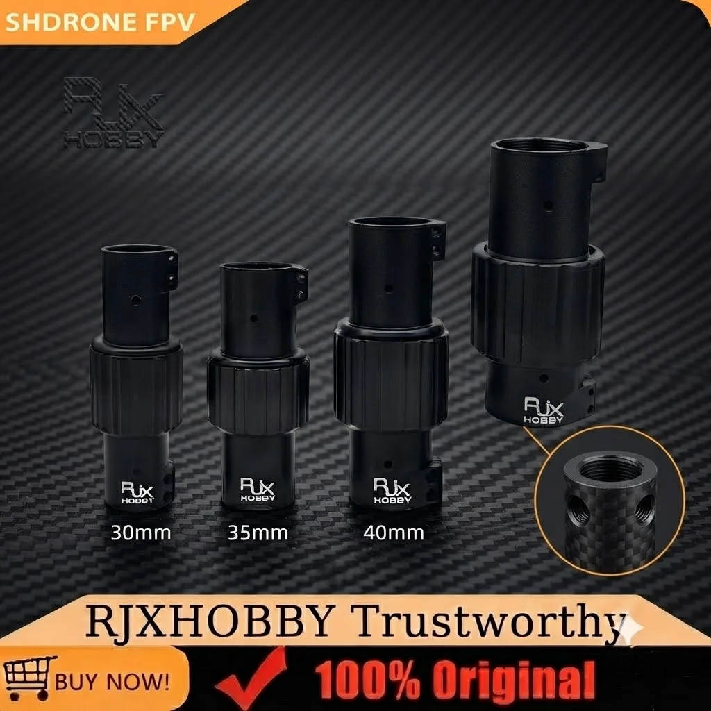 RJXHOBBY Self-Lock Folding Arm Connector 30/35/40/45mm Carbon Tube Clip Fold Angle Folding Rack Joint Parts for RC UAV Drone