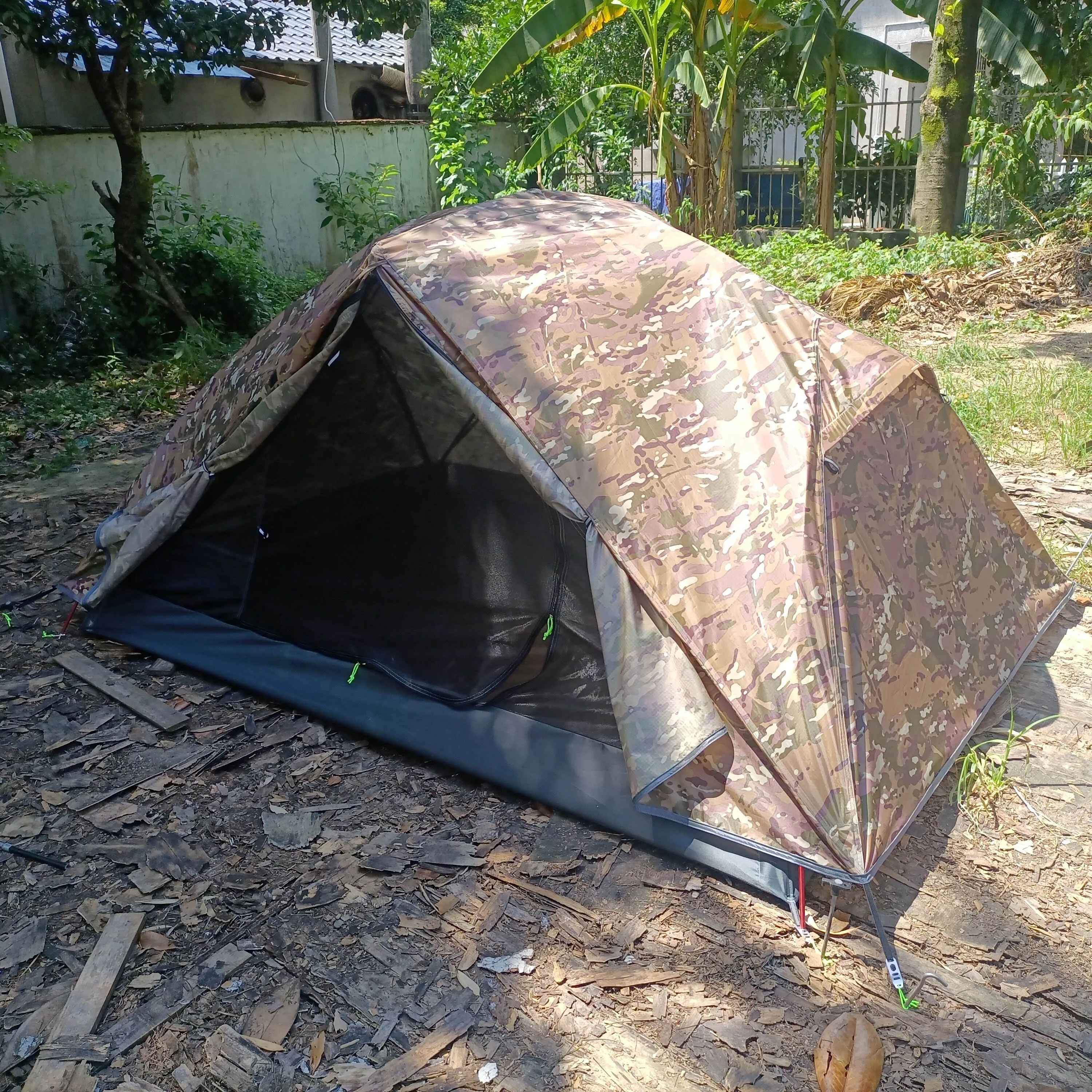 

High-end ultra-light outdoor tent, double-layer 2-person camouflage backpack tent, CZX-633 2-person unique camping tent