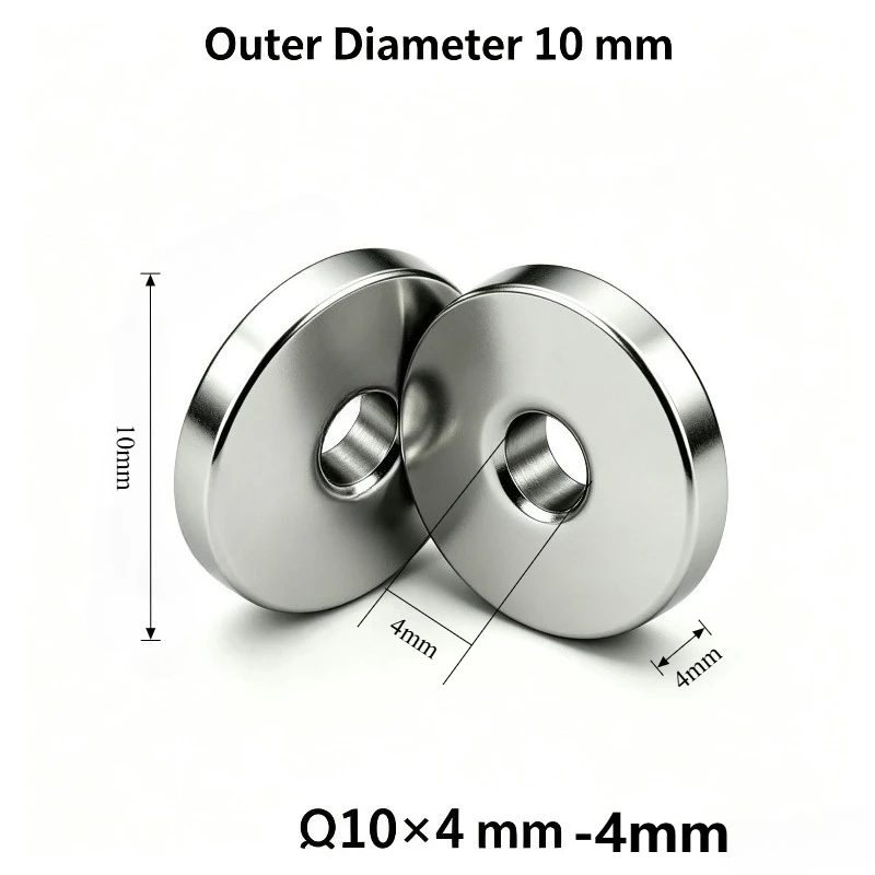 10x4‑4 mm Strong Round Countersunk Neodymium Magnet 10*4‑4 mm 4mm Hole Permanent NdFeB Magnet for Fridge DIY Industrial Projects