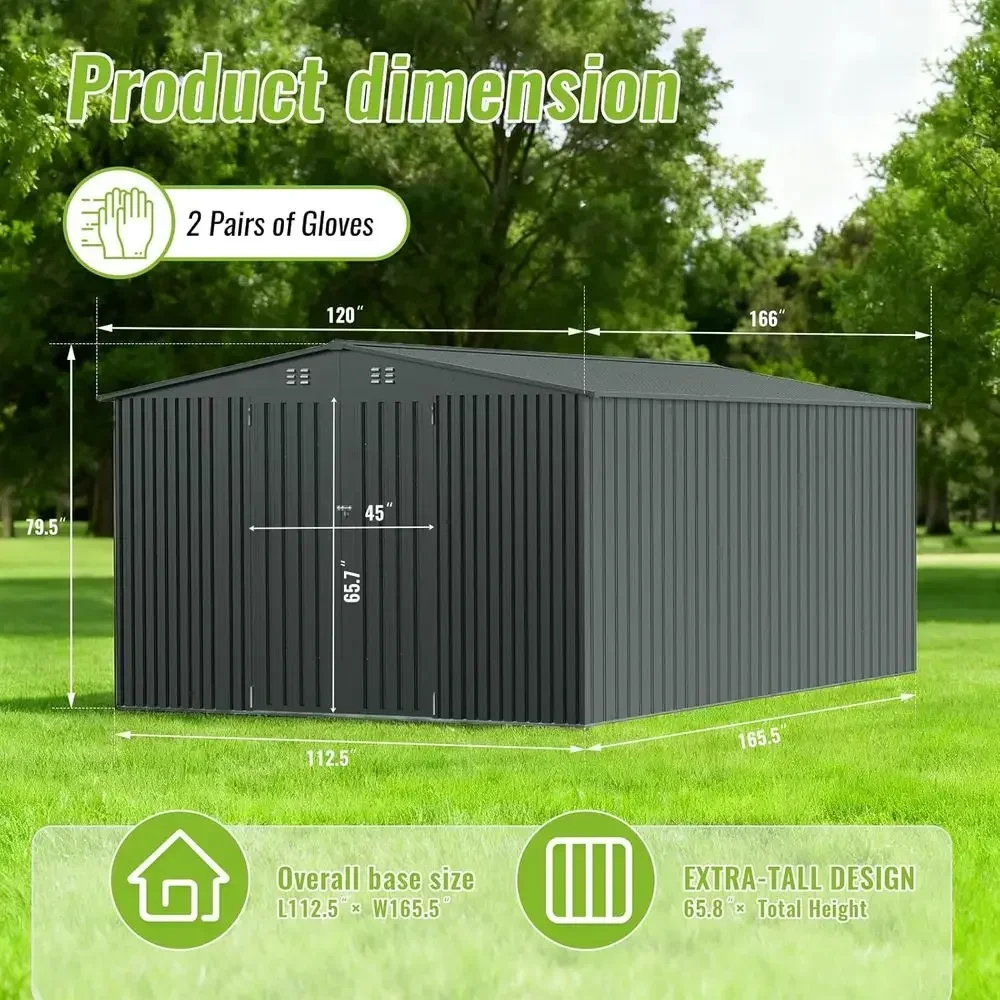 Durable Metal Outdoor Storage Shed with Lockable Door, Waterproof for Tools, Equipment, Suitable for Garden and Patio Use