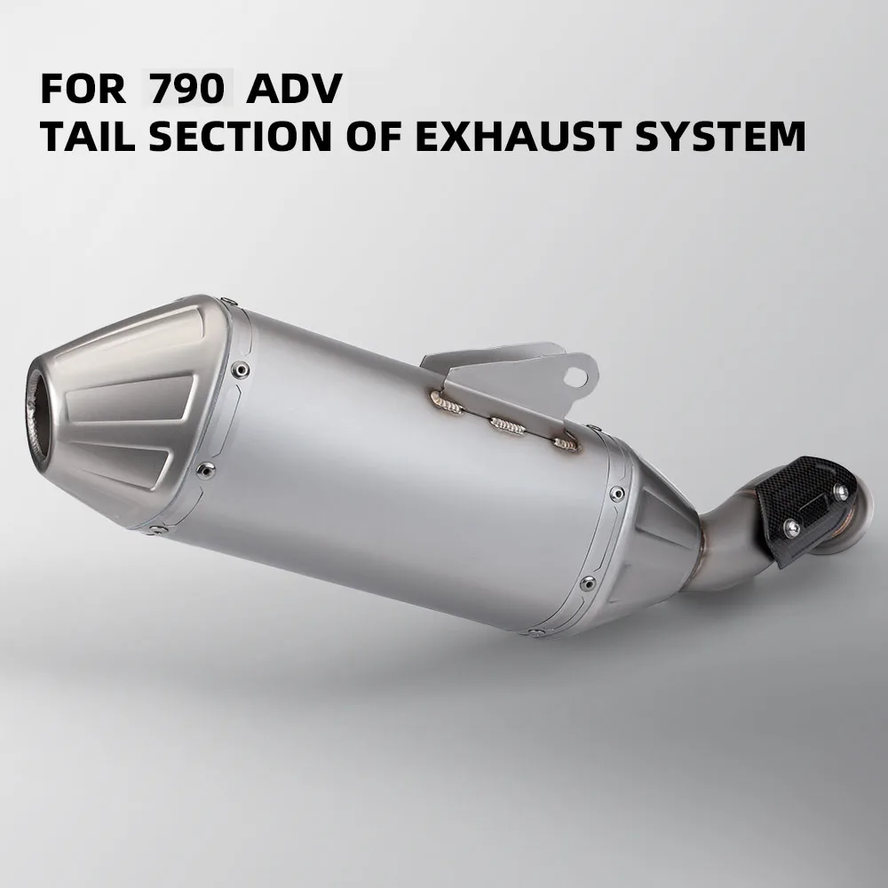 For 790ADV 790 ADV Exhaust System Motorcycle Modified Middle Tail Link Muffler Pipe with Anti Scald Cover slip Connect Original