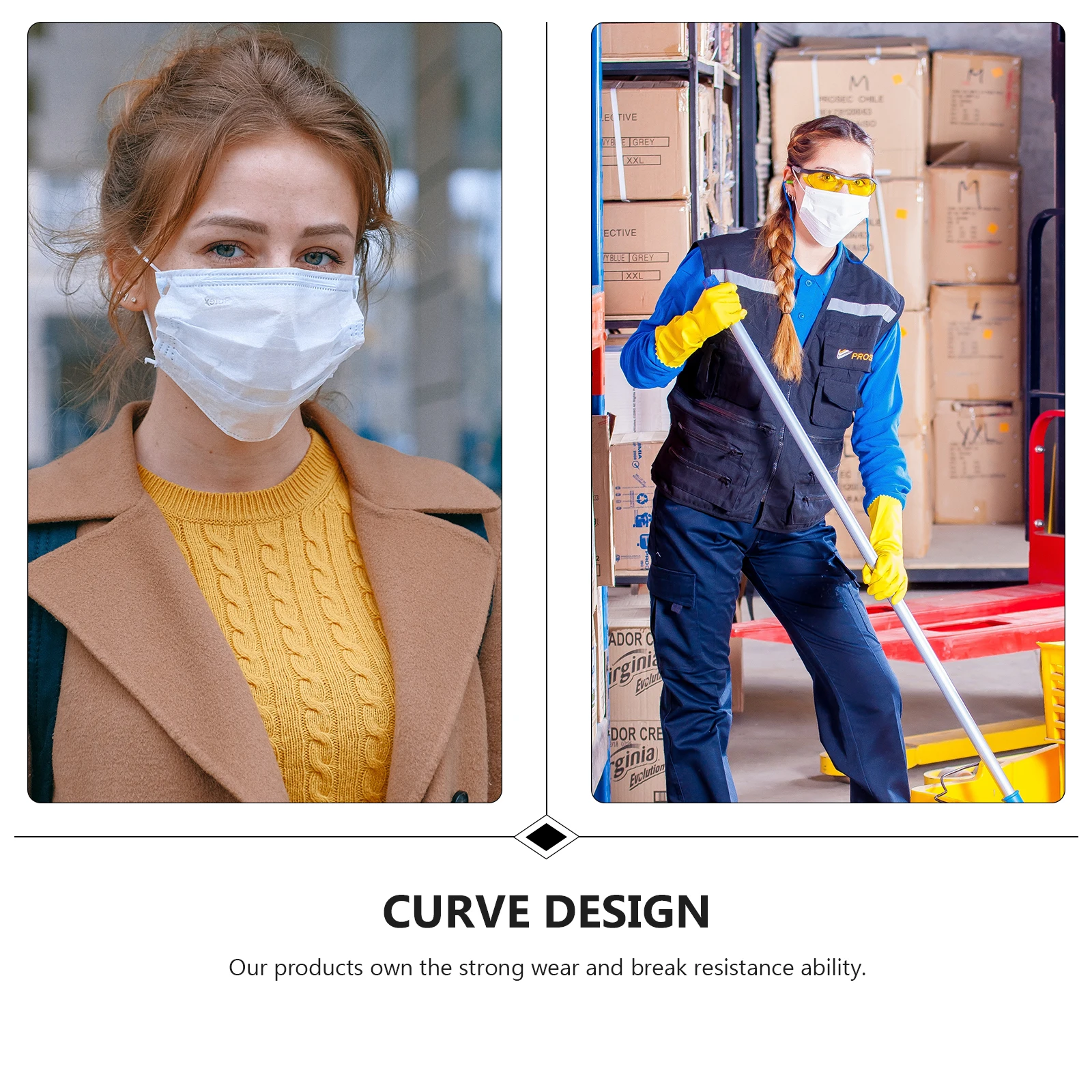 

4PCS Mask Holder Bracket Durable Safe Wear Break Resistance Choking Avoidance Practical Face Curve Design Lightweight Portable