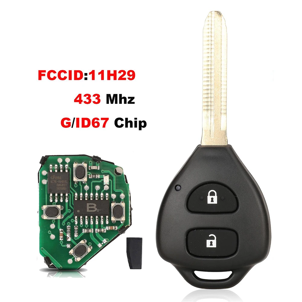 

jingyuqin New Remote Car Key Fob 433 Mhz ID67/4G Chip For Toyota Camry Avalon Corolla Matrix RAV4 Venza Yaris