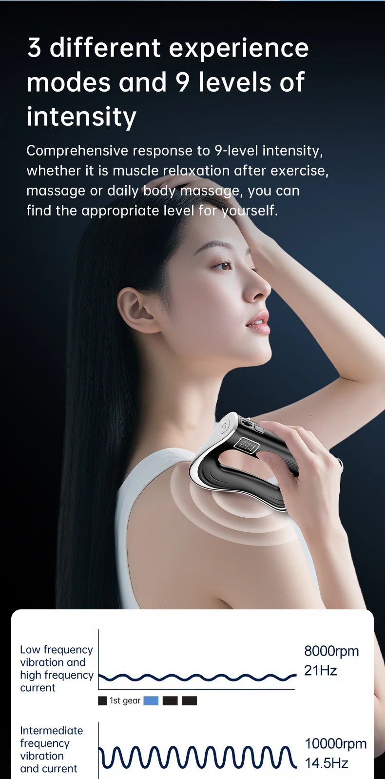 Rechargeable Fascia Knife Tens EMS Muscle Stimulation Micro Massage Relax Electric Leg Scraping Fascia Knife Vibration Massager