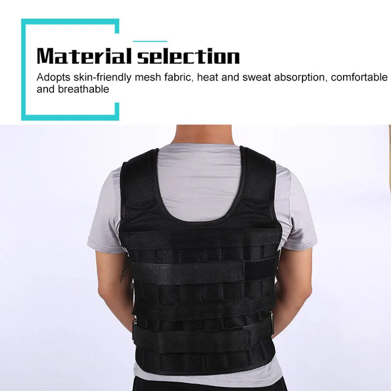 Outdoor 30KG Loading Weighted Vest For Boxing Training Running Sling Workout Fitness Adjustable Waistcoat Jacket Sand Clothing