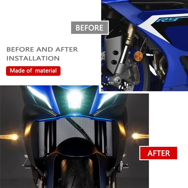 AS57-دراجات نارية شبكة المبرد النفط برودة حامي لياماها YZFR9 الدراجات النارية المبرد الحرس الدراجات النارية الملحقات #5