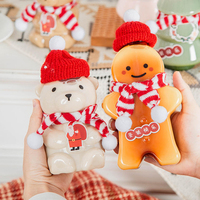 Gingerbread Man Water Cup Christmas Tree Snowman Drinkware Bottle Christmas Gingerbread Men Shaker Cups Kids Gifts Xmas Decor