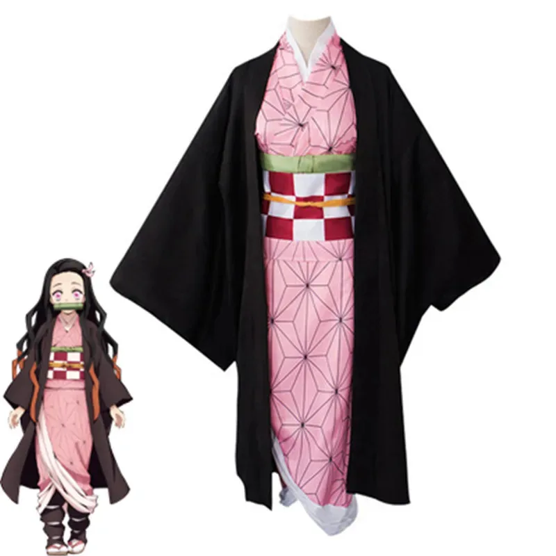 CyAnime Demon Slayer كيميتسو نو يابا زينيتسو جييو تانجيرو كامادو نيزوكو كوسبلاي للنساء والأطفال والرجال كيمونو زي تنكري