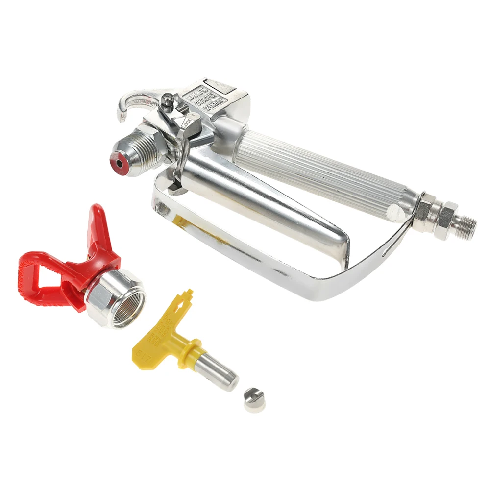 

3600PSI High Pressure Airless Paint Spray Gun With 517 Spray Tip & Nozzle Guard Pump Sprayer And Airless Spraying Machine Silver