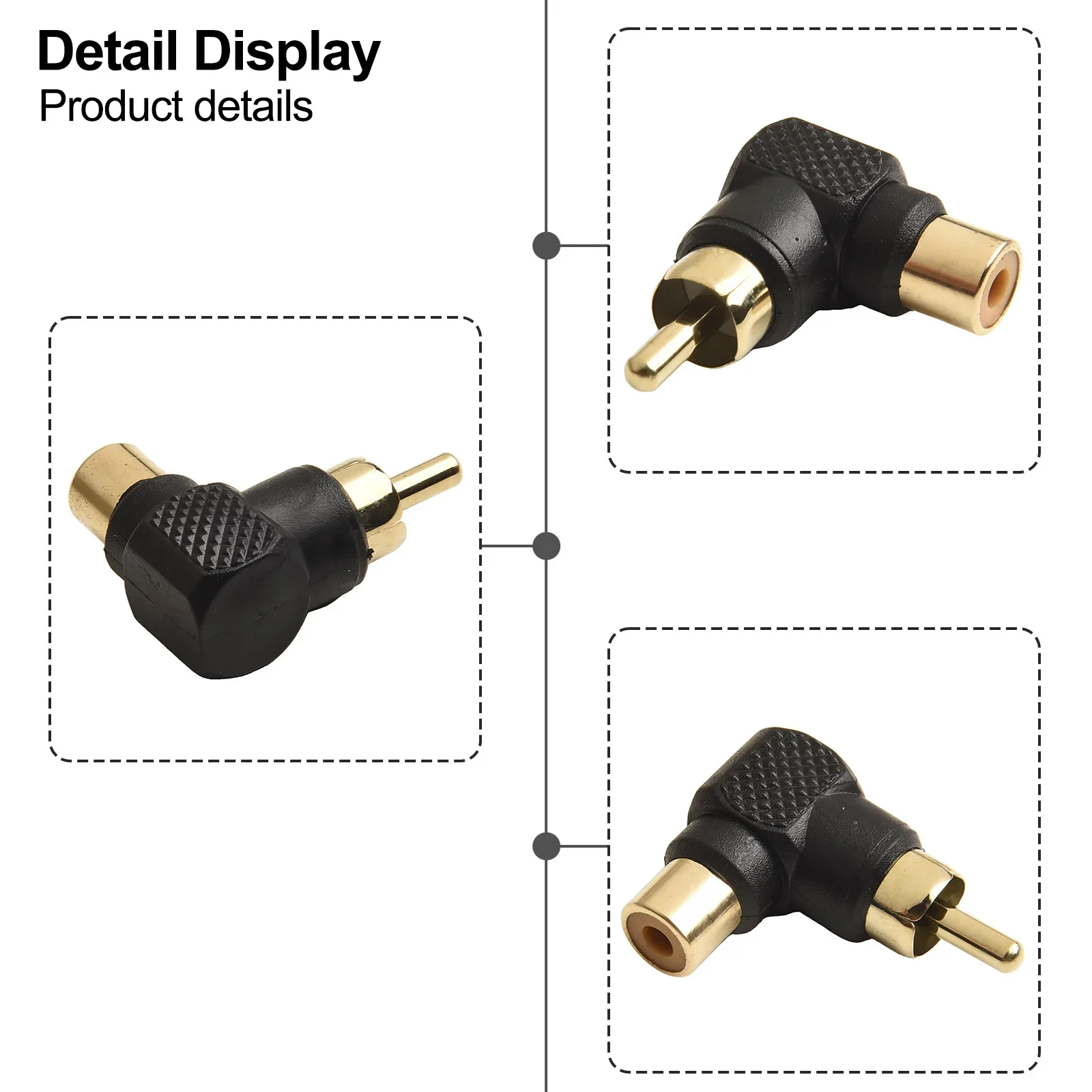 Space-saving Design Right-angle Elbow Adapter Zinc Alloy Material 90-degree Angle 70*60*30mm AV Equipment Connection