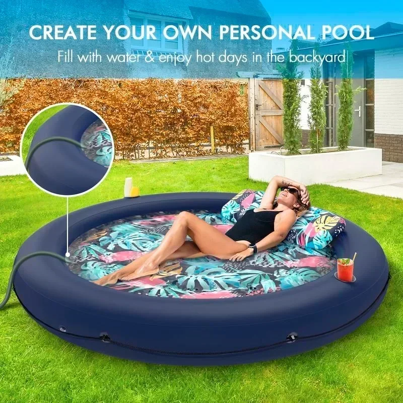 Inflatable Tanning Pool Lounger Float, Pool Floats Adult Size, Suntan Tub for Sunbathing