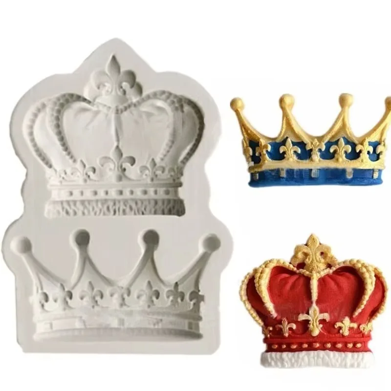 New 3D Crowns Princess Queens Silicone Mold Fondant Cake Cupcake Decorating Tools Clay Resin Candy Molds BKitchen Akeware Garden