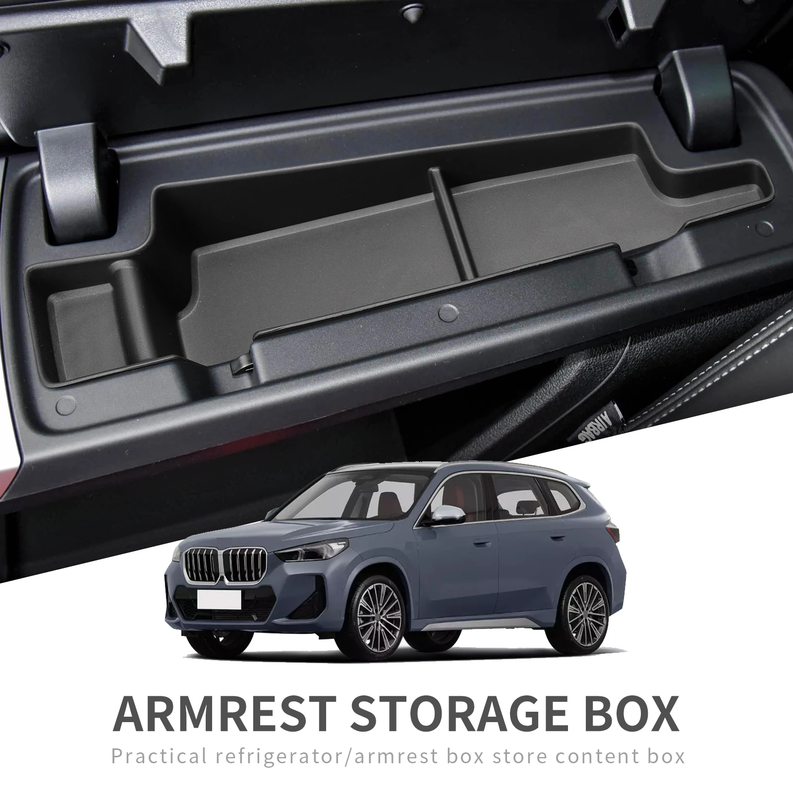 Smabee for 2022 2023 BMW X1 IX1 2024 X2 IX2 Armrest Storage Box Stowing Tidying Console Organizer Accessories
