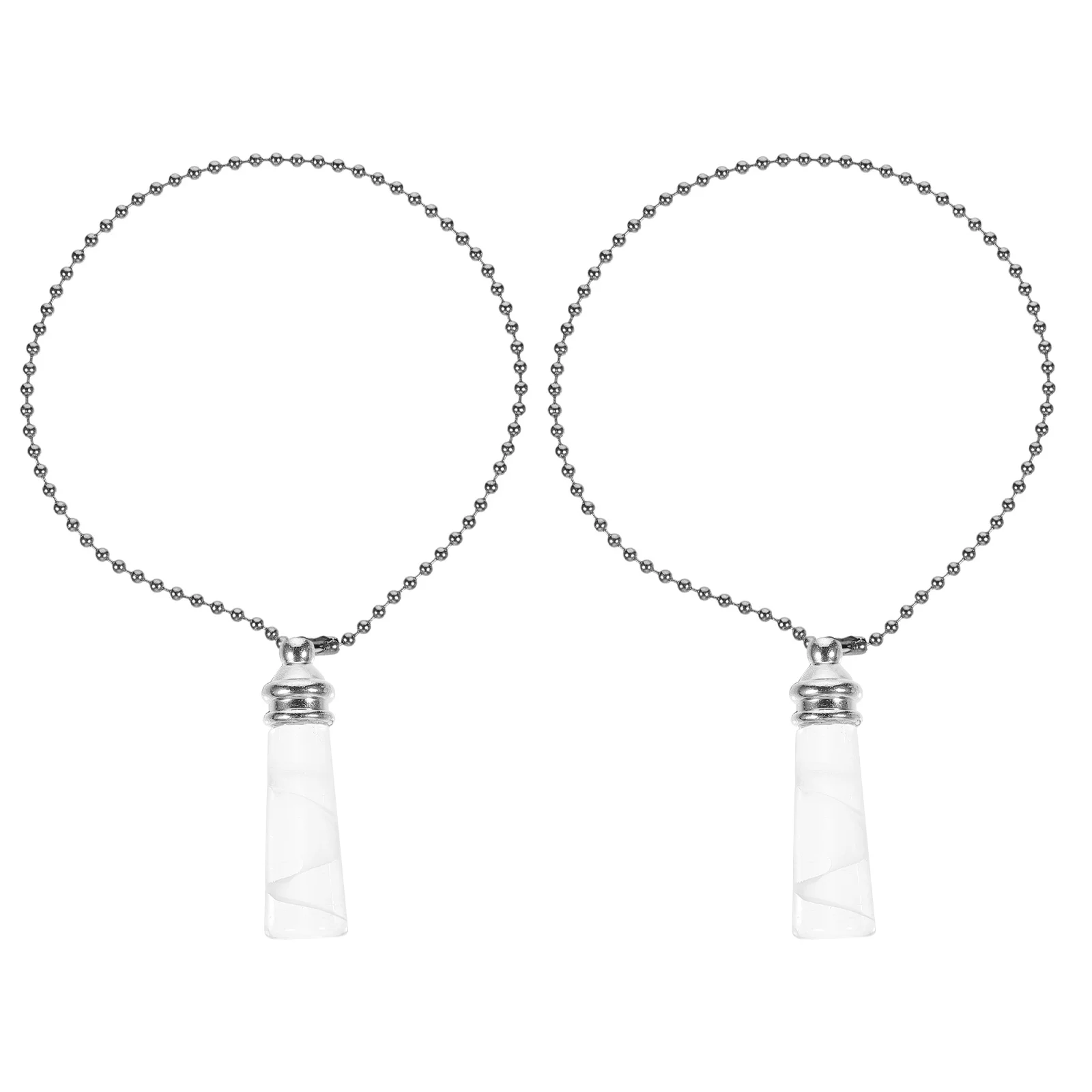 

2pcs Pull Chain Pendant For Ceiling Metal Glass Decorative Charm, Durable Pull String Replacement, Home Lighting