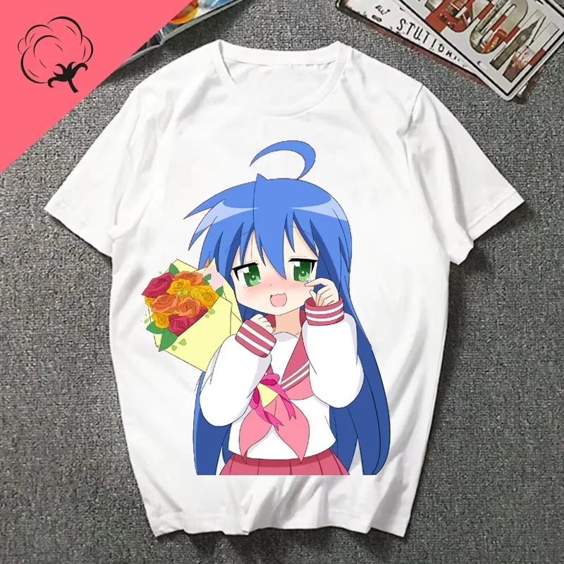 Lucky Star Konata Galaxy T-Shirt Vintage Loose Oversized Unisex T-shirt Trendy Cotton Harajuku high quality Comfortable Couples