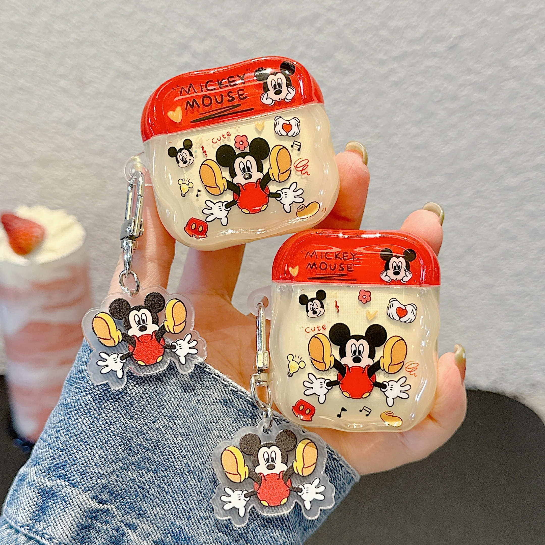 

Pretty Holiday Gift Styles Animation For Disney Cute Mickey Mouse Cartoon Anti-drop Headphone Case For Airpods 4 2 3 Pro Pro2