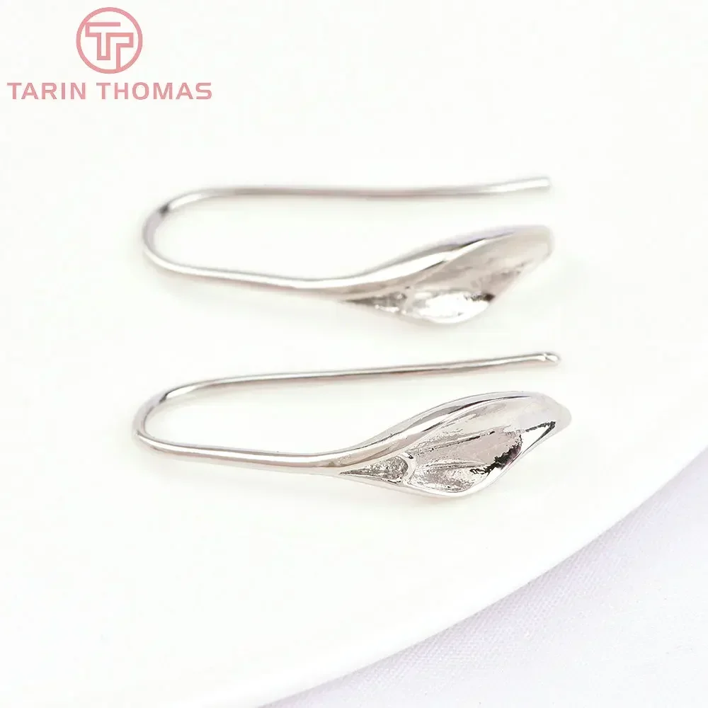 (2149)10PCS 26.5x11MM 24K Gold Color Brass Calla Lily Earrings Hoop High Quality DIY Jewelry Making Findings Accessories image 6