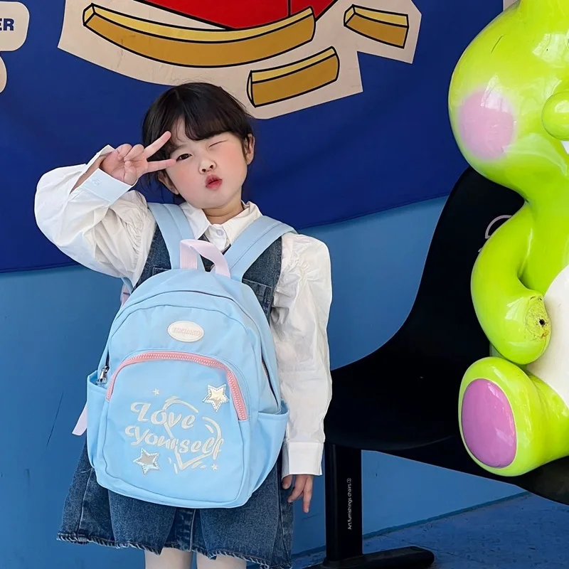 Ransel Anak-anak 2025 Ransel Sekolah Dasar Anak Perempuan Fashion Baru Tas Bahu Anak Serbaguna Bordir Huruf Ringan