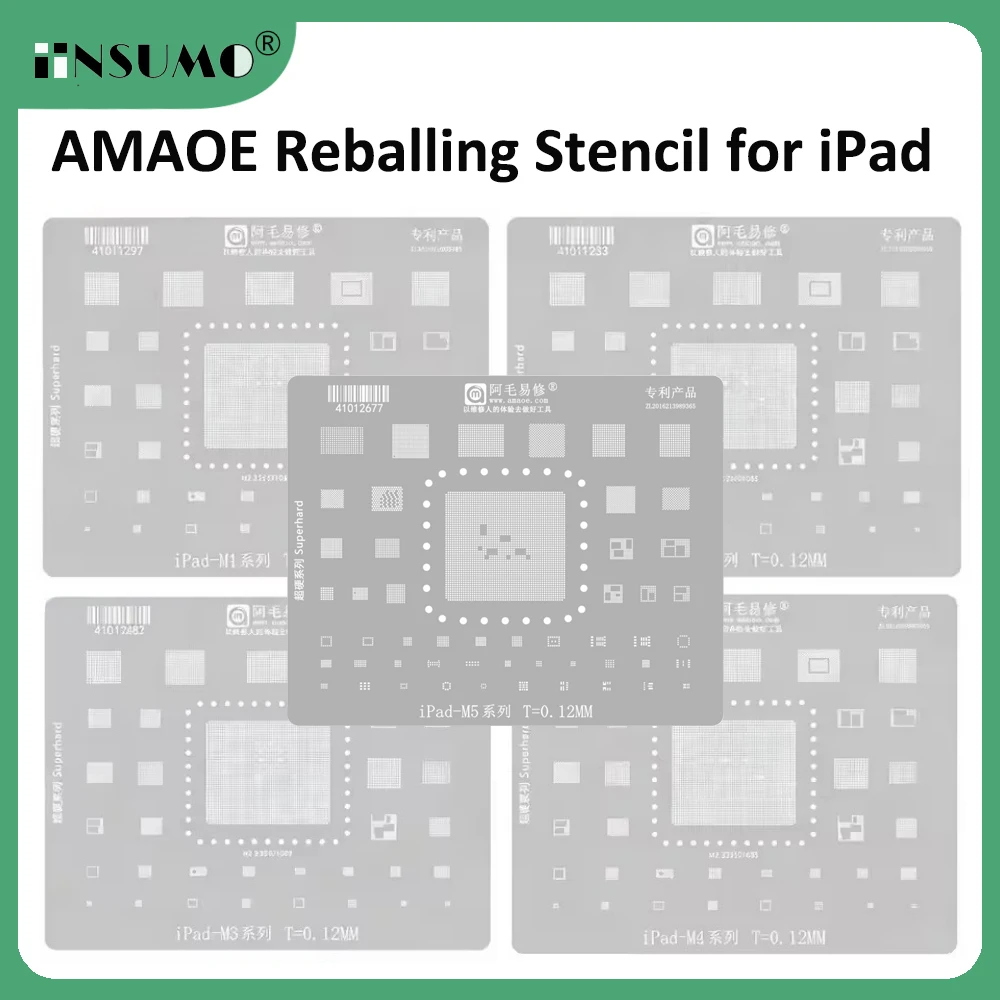 AMAOE Integrated Stencil CPU WIFI BGA Reballing Stencil For iPad Air 5 Air6 Pro 2021 2022 2024 Tin Planting Soldering Tool