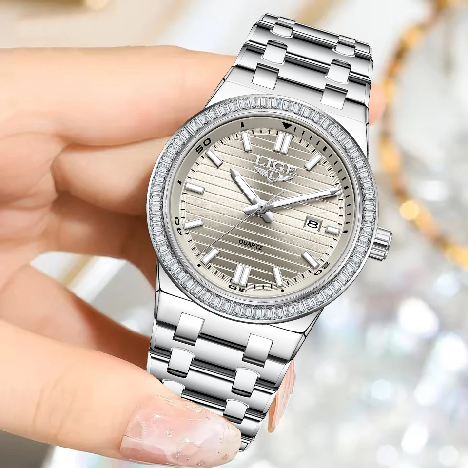 LIGE Orologio da polso cronografo sportivo da donna Orologio da polso elegante moda regalo per donna Orologio da donna al quarzo luminoso impermeabile