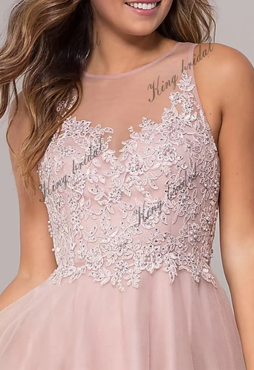 Beading Wedding Party Cocktail Gowns Clubwear Custom Made Short Tulle Prom Dress for Teens Homecoming Dresses Lace Applique