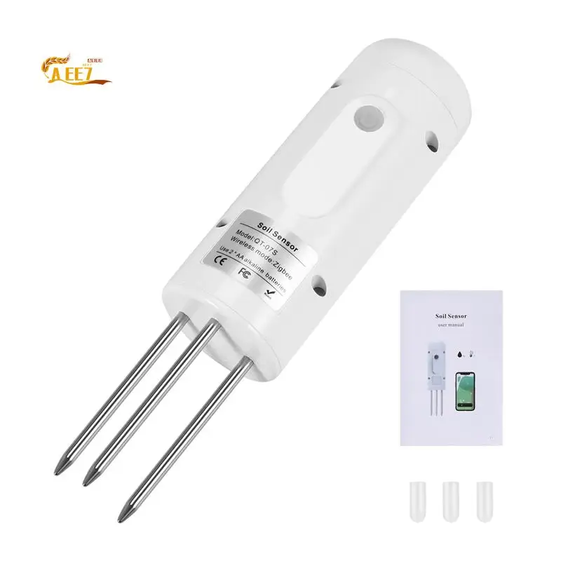 

AEE7-Tuya Zigbee беспроводной измеритель влажности почвы тестер температуры и влажности монитор растений для сада