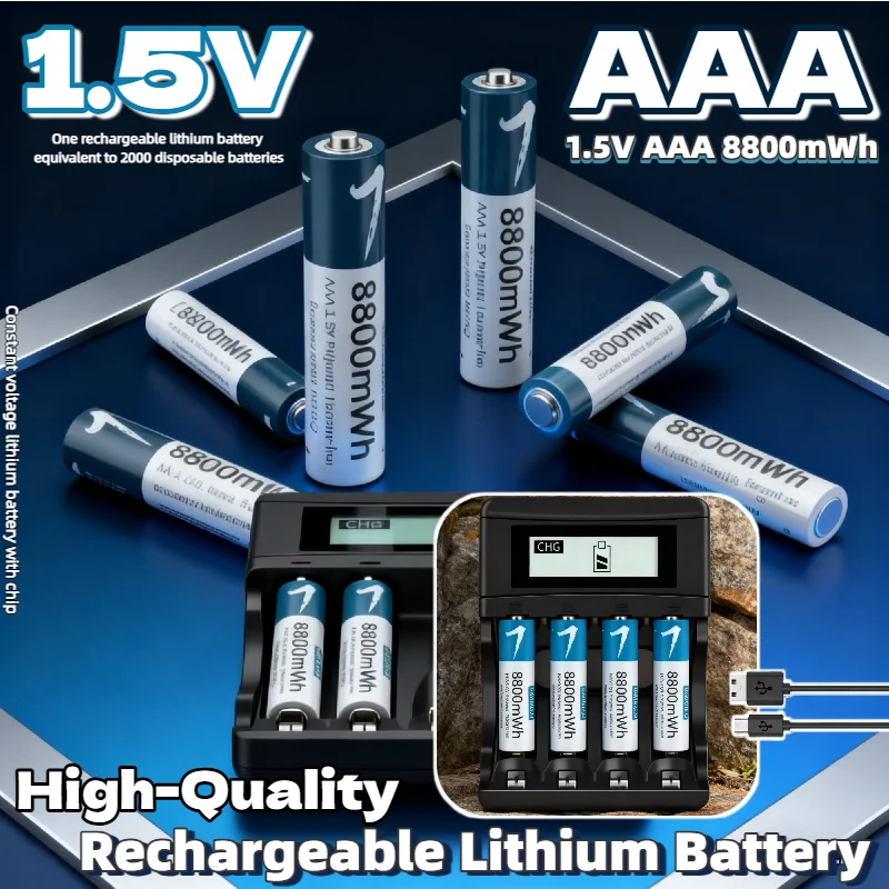 

Rechargeable AAA Battery 1.5V Li-Polymer High Quality aaa 8800mWh Battery for Remote Control, Mouse, Small Fan, Electric Toy AAA