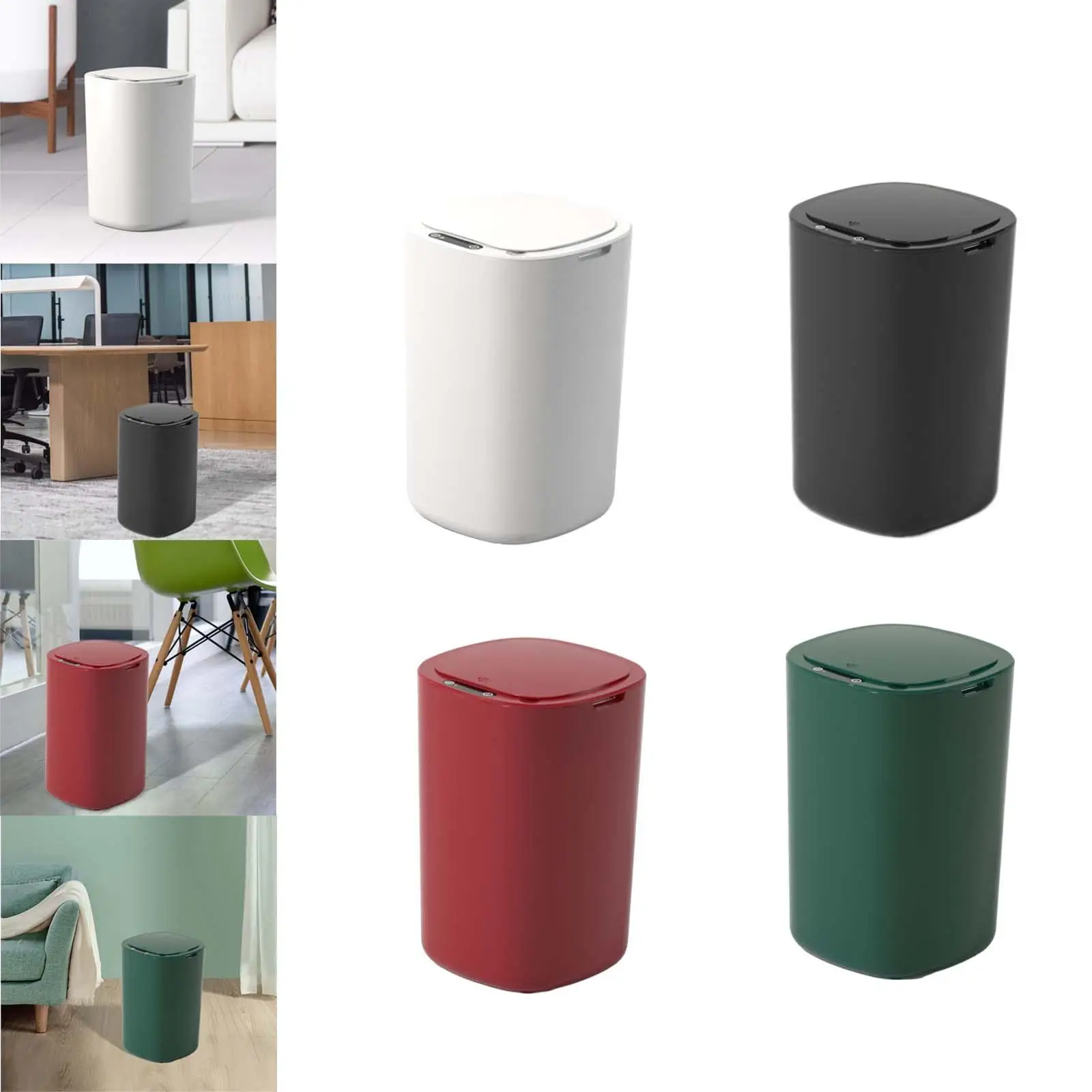 

Sealed Trash Can 12L Waste Can Waste Container for Office Living Room Home