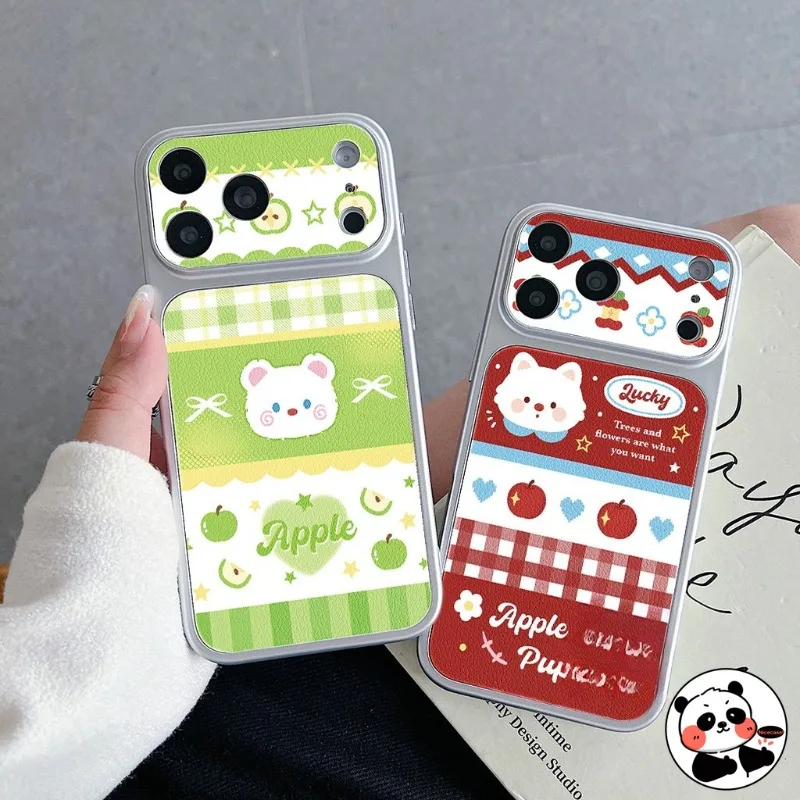 Green Apple Bear Phone Case For Samsung Galaxy A07 A06 M06 F06 A05S M05 A04S A04E A03 Core A03S A02S M02S F02S Dog Casing