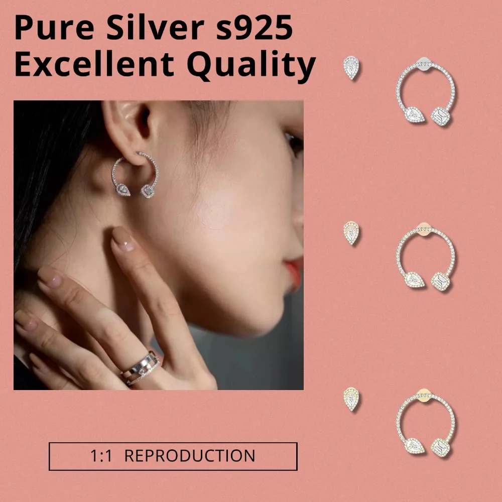 Popular original Hoop Earrings Sterling Silver 925 Earring Luxury Trend woman Jewelry Accessories for Women's Holiday Gifts