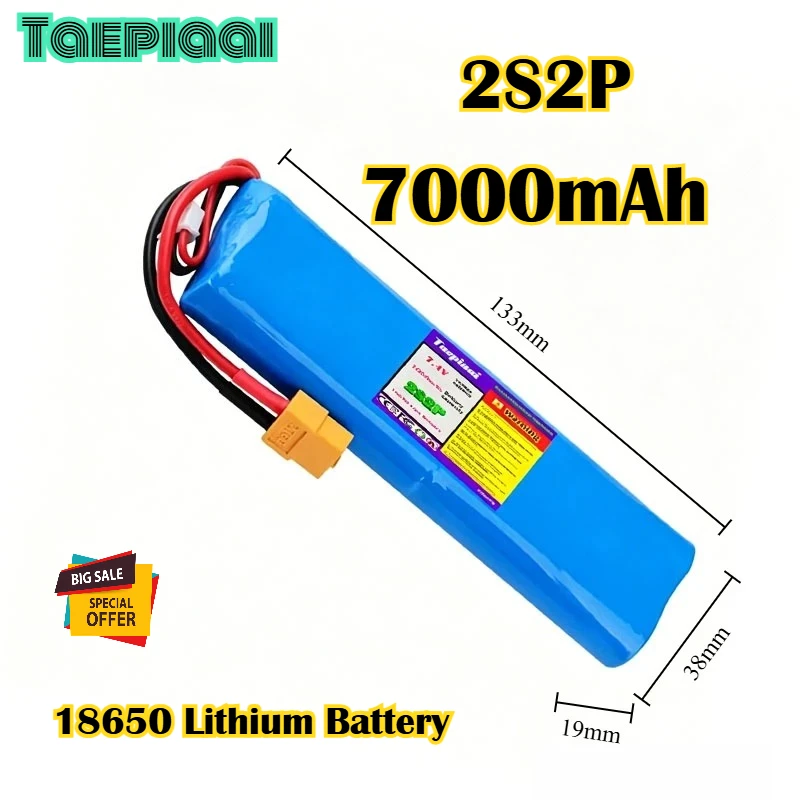 

2026 2S2P 7.4V 7000mAh Lithium Battery Used for T188 T888 2011-5 Remote Control Search Bait Boat Spare Parts RC Toy Accessories