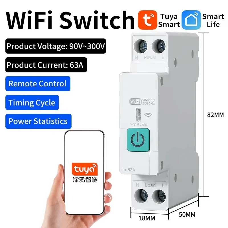 

PUFFINS remote timed control IoT main ZigBee metering switch metering protection intelligent circuit breaker WiFi switch circuit