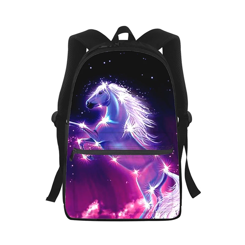 Cavalo masculino feminino mochila impressão 3d moda estudante saco de escola portátil mochila crianças viagem bolsa de ombro