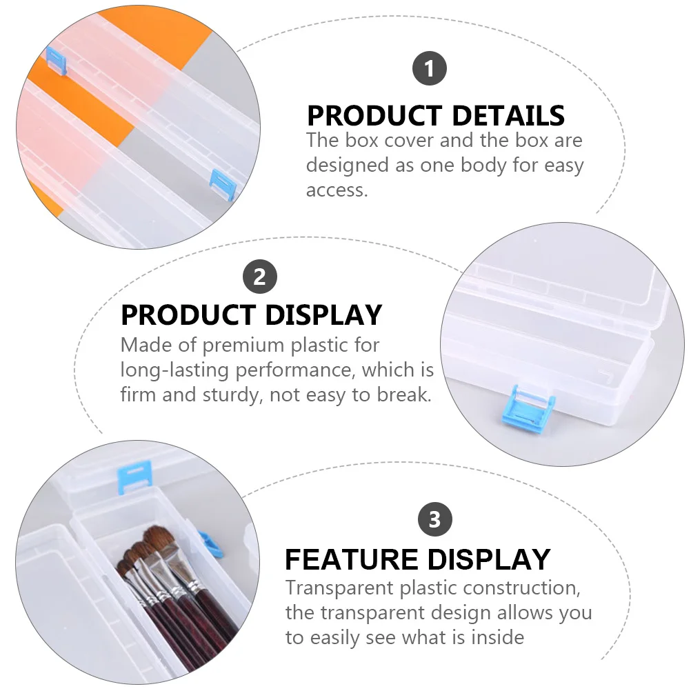 2 قطعة قلم رصاص من البلاستيك الشفاف-قطعة غطاء مفصلي تخزين قوي محمول لأقلام الرصاص وأقلام الألوان المائية ومستحضرات التجميل لقمة ثقب #6