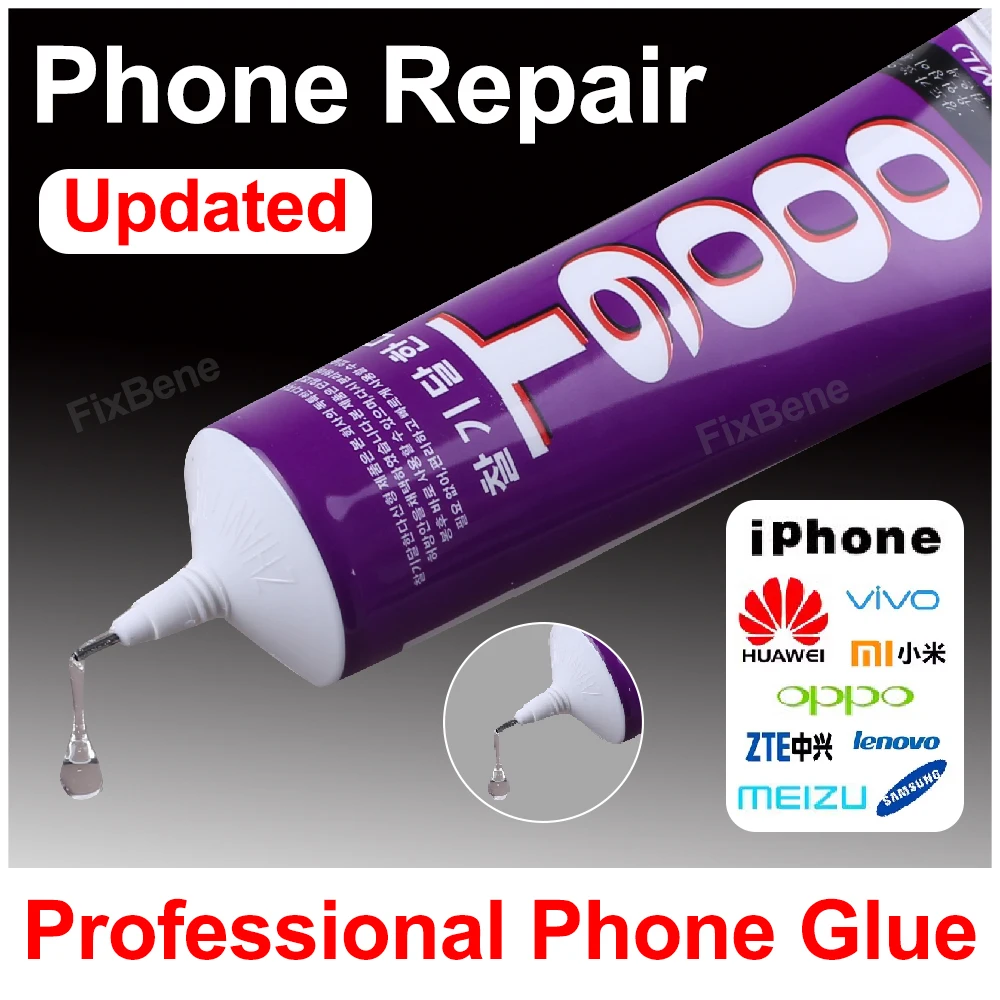 T9000 Mobile Phone Screen Glue Repair Kit Adhesive Strong Frame Back Cover Zhanlida Rhinestone Fabric Plastic Model Wood Acrylic