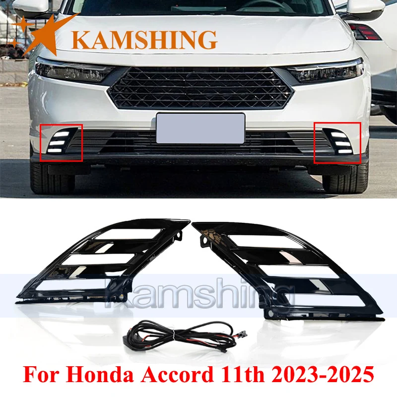 

CAPQX 1pair LED Daytime Running Light For Honda Accord 11th 2023-2025 DRL Day Light Foglamp Fog lamp Turn Signal Light