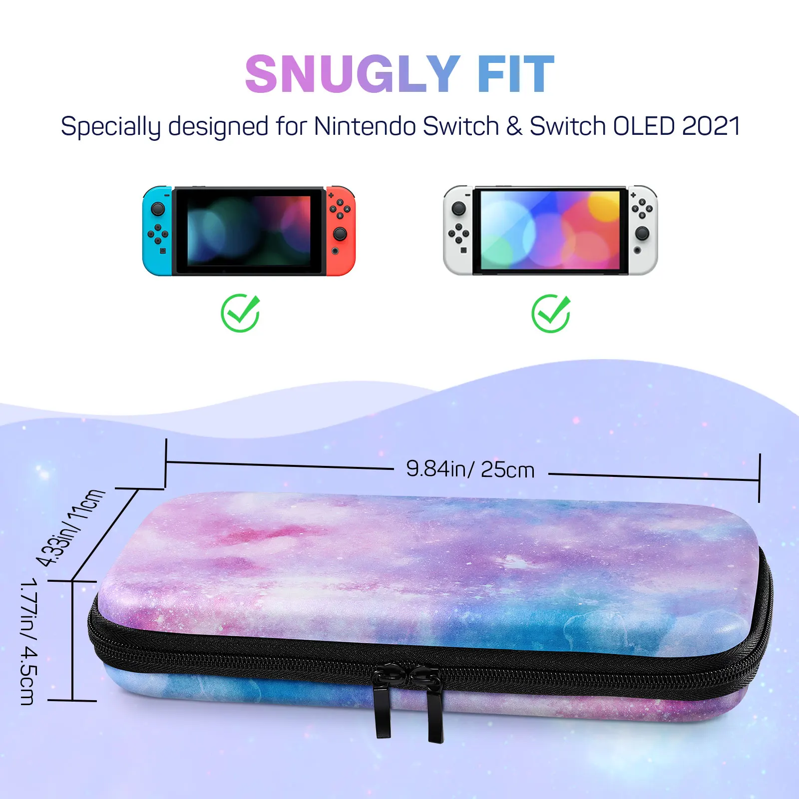MoKo Carry Case for Nintendo Switch and New Switch OLED Console Hard Shell Portable Travel Carry Case w/10 Game Card Slots