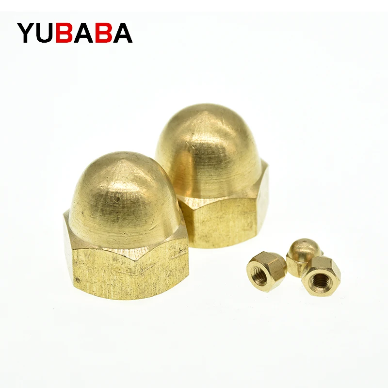 20/5/2Pcs DIN1587 M3 M4 M5 M6 M8 M10 M12 M14 M16 Brass Cap Hex Nuts Decorative Dome Head Cover Semicircle Acorn Nut