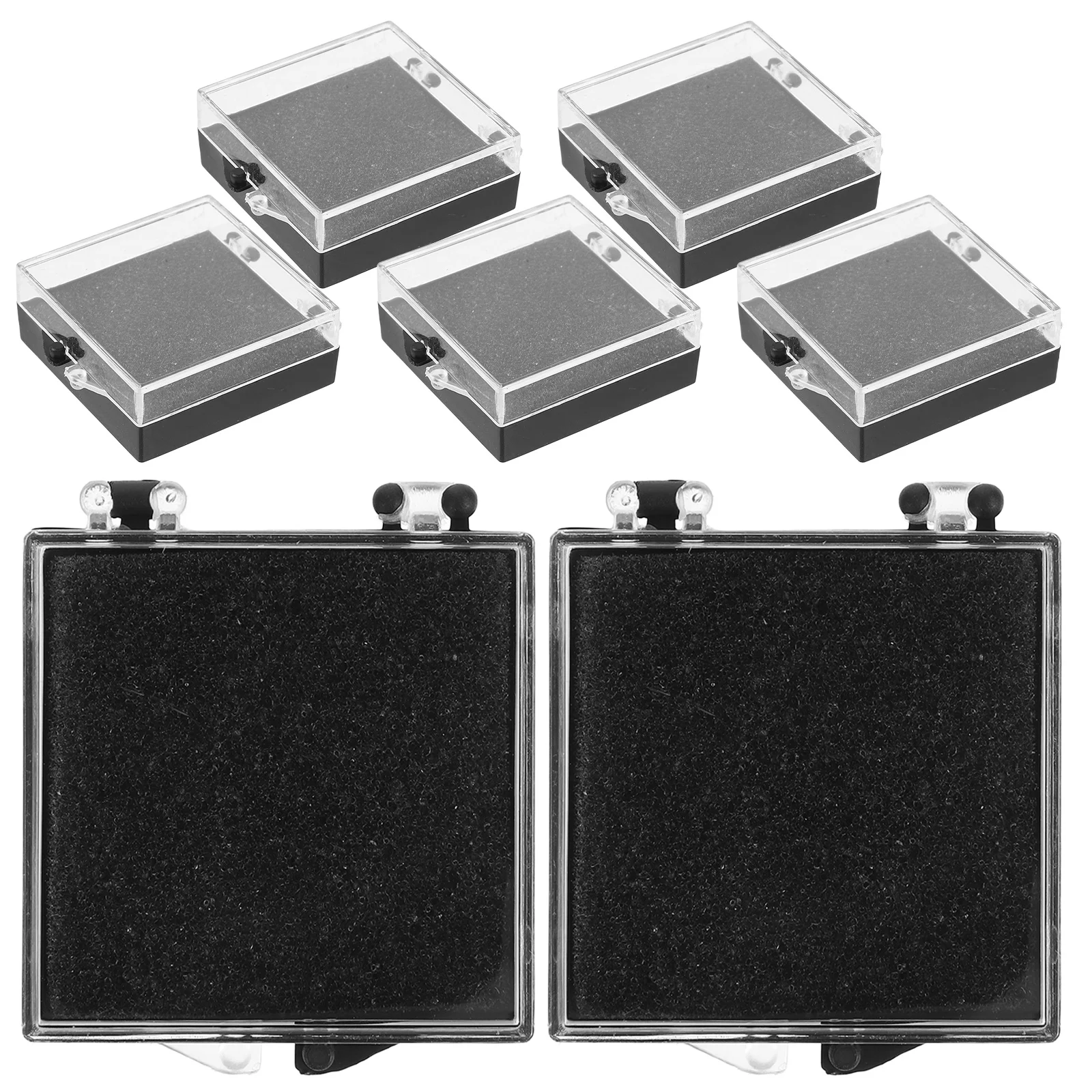 

6pcs Badge Box Clear Lid Display Case For Brooch Pin Storage Holder Organizer Desktop Jewelry Protective Container