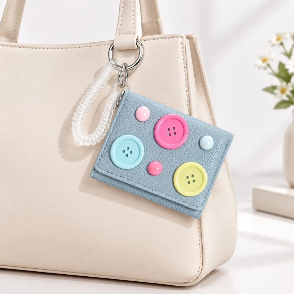 Fashion PU Leather Short Wallet Large Capacity Multi Card Slots Coin Purse Dopamine Cute Card Holder for Women Girls
