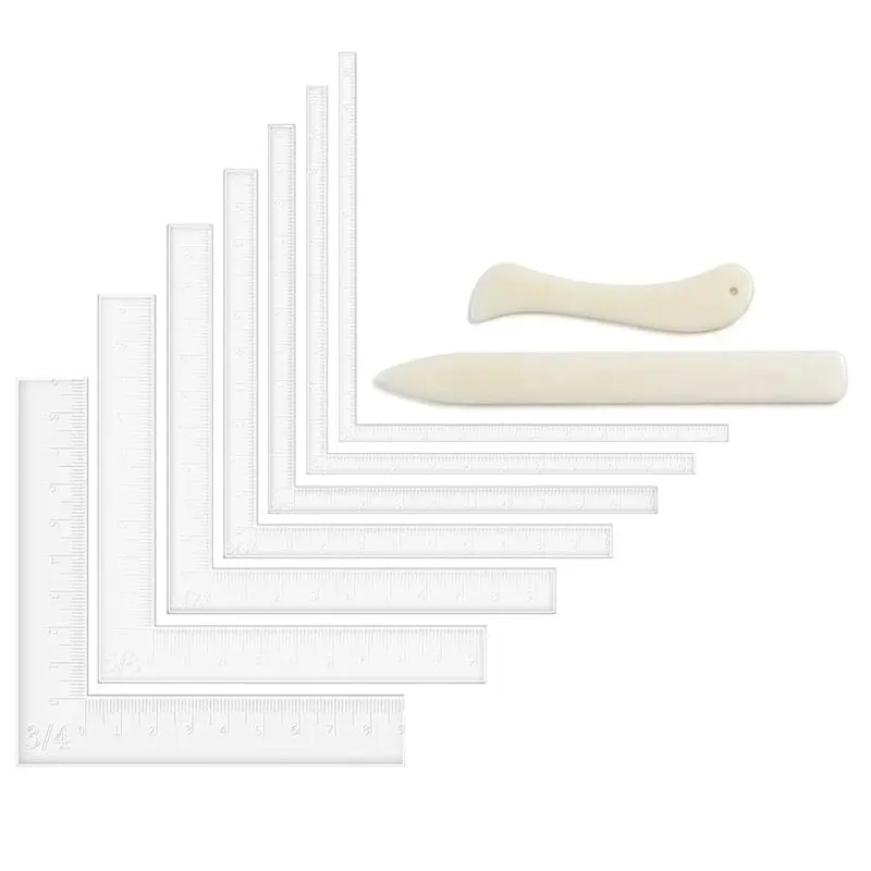 ABXF-Alignment Guides For Card Making,Paper Crafting Alignment Guides For Card Making With Bone Folder & Crease Marker