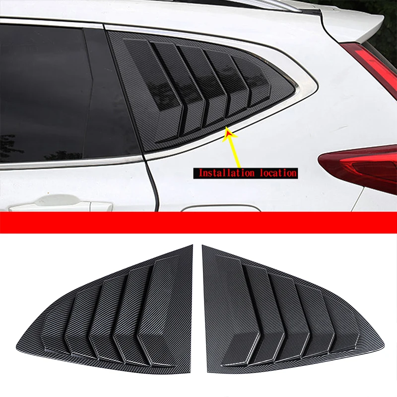 ABS Carbon Fiber Car Styling 2 Pcs Rear Window Triangle Blinds For Honda CR-V 2017 2018 2019 Exterior Details Car Accessories