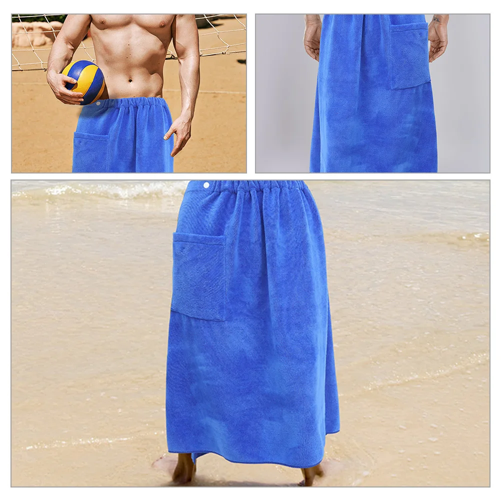 

Bathrobe Man Shower Coral Fleece Body Towel Wrap Lightweight Quick Dry Beach Towel Wrap For Travel Spa Salon Use