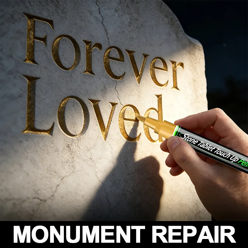 Stone Inscription Color Correction Pen, Durable and Non Fading Tombstone Engraving, Renovation and Repair Paint Marking Pen