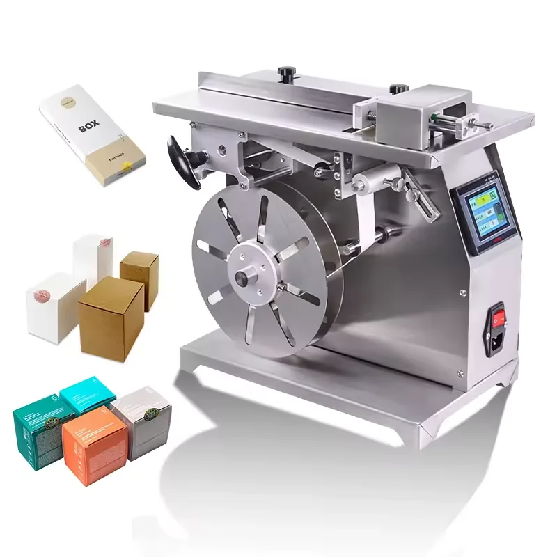 

Semi Automatic Portable Small Manual L Type Box Carton Sticker Self Adhesive Corner Sealing Labelling Machine