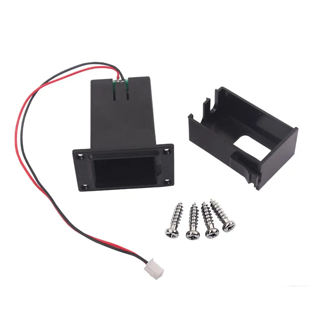 

Black Plastic 9V Battery Box Case for Electric Guitar Bass Pickup Parts Flat Mount Accessory Musical Instrument Supplies