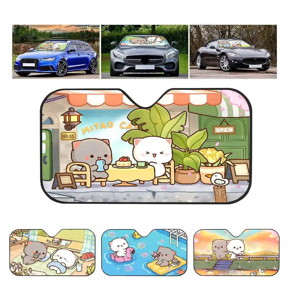 

Peach And Goma Cartoon Car Sunshade Front Window Cover Windshield Sun Shade Car Visor Protection Interior Accessories