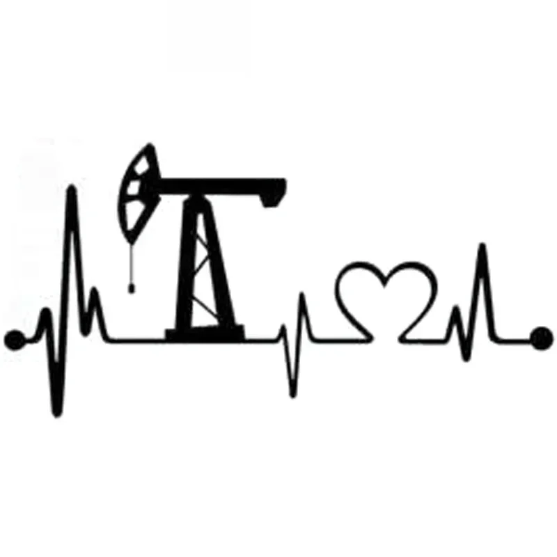 Pegatinas de coche campo de aceite latido del corazón línea de vida personalidad PVC accesorios de decoración de coche pegatinas impermeables negro/blanco, 18cm * 9cm