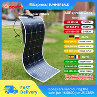 DOKIO 18V 100W/200W/400W Flexible Solar Panels Waterproof Monocrystalline Solar Panel Camping RV Home Charge 12V
